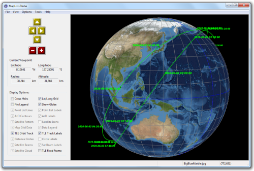 Satellite TLE Orbit Track